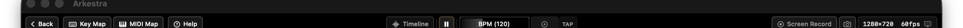 Top toolbar